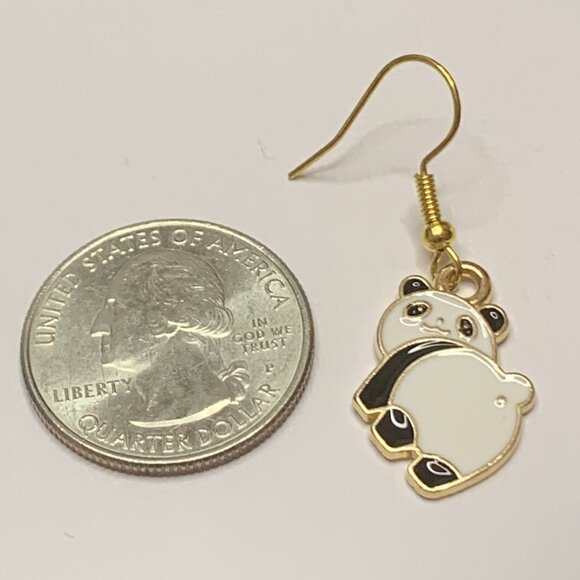 Panda Earring, Panda Bear Jewelry, Gift, Panda Jewelry, Silly Animal Earring - Picture 7 of 7
